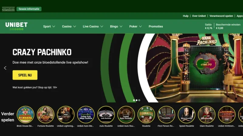 Unibet Casino promotions page